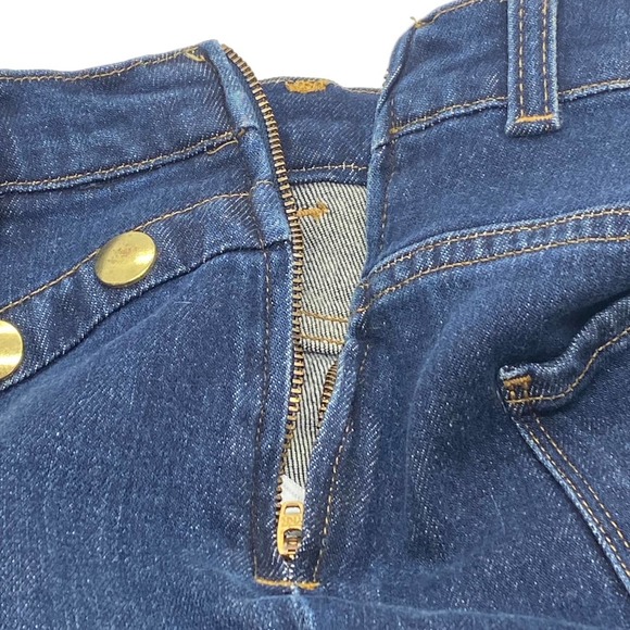 FRAME Le High Embellished Straight Jeans In Waldane Gold Studs Side Zip Size 28 - Picture 5 of 11